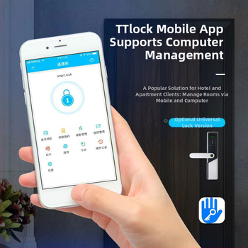 TTLOCK pametna brava s otiskom prsta za drvena vrata, poluautomatsko Bluetooth otključavanje, kartica i lozinka