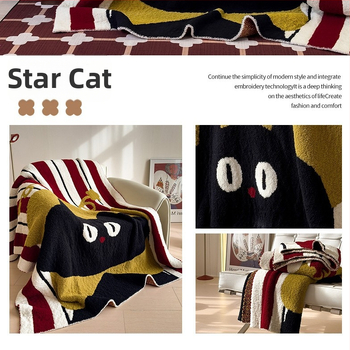 Bowknot kanapé takaró – poliészter, 1,0–1,5 kg, négy évszak, egyszínű minta, rajzfilm stílus