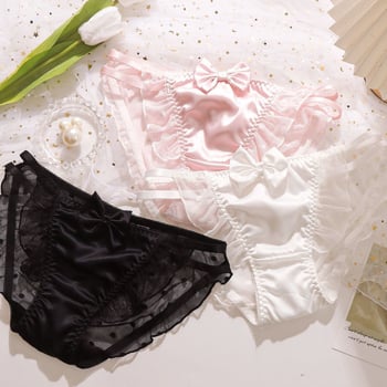 Dječje gaćice od Milk Silk, prozračne s pamukom u preponama, srednji pojas, tkanina, uzorak mašna