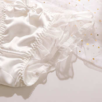 Dječje gaćice od Milk Silk, prozračne s pamukom u preponama, srednji pojas, tkanina, uzorak mašna