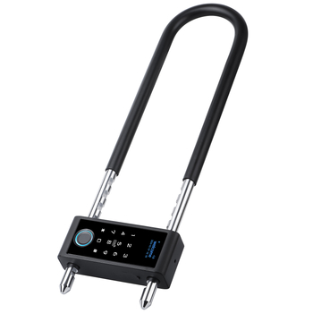 Έξυπνο U-σχήματος κλειδαριά για γυάλινες πόρτες με αποτύπωμα δακτύλου και κωδικό πρόσβασης, μοντέλο U3P, χωρητικότητα αποτυπωμάτων 50, χρόνος σάρωσης <0,1 s, πάνω από 100000 ξεκλειδώσεις, τροφοδοσία AC