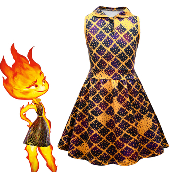 Haljina za djecu s naramenicama, A-linija, 65% acetat vlakna, za djevojčice 3–8 godina, lansirano 2022