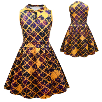 Haljina za djecu s naramenicama, A-linija, 65% acetat vlakna, za djevojčice 3–8 godina, lansirano 2022