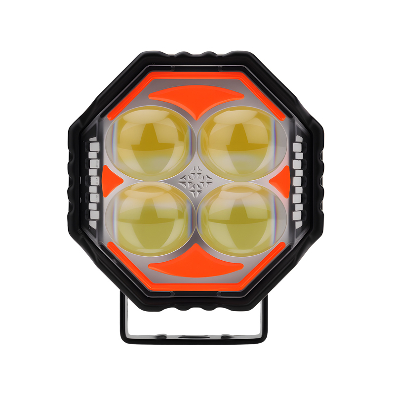 Motociklistički LED osmerokutni reflektor s 8 leća, 12V, avionski aluminij, model Motor291, Kevanly
