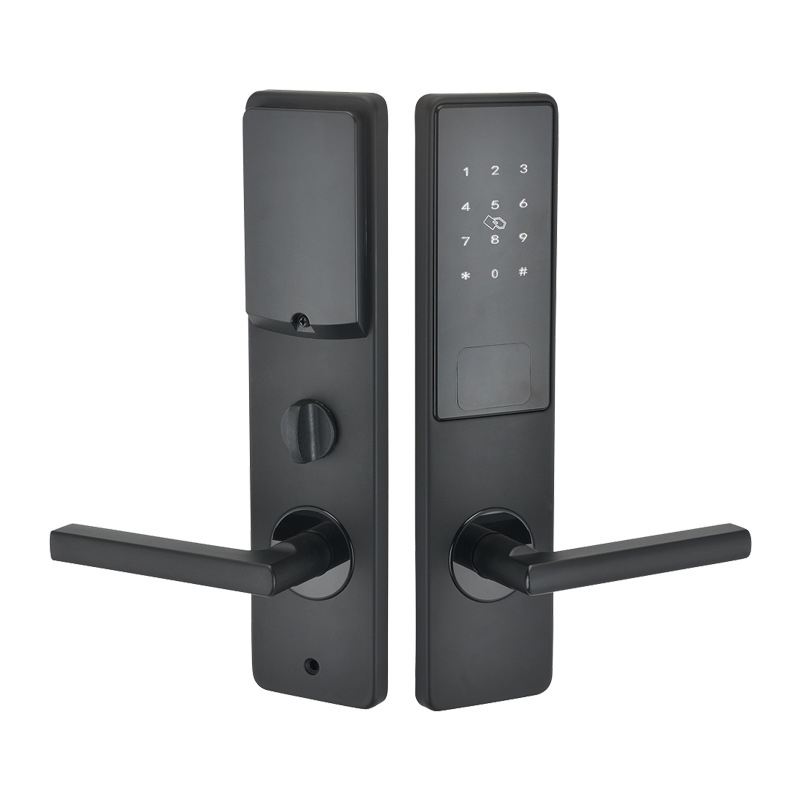 Pametna hotelska brava za vrata s lozinkom i IC karticom, Bluetooth daljinsko upravljanje, za drvena vrata, model J023-x, memorija otisaka 100, više od 100000 otključavanja, skeniranje 0,01 s, mangan čelik