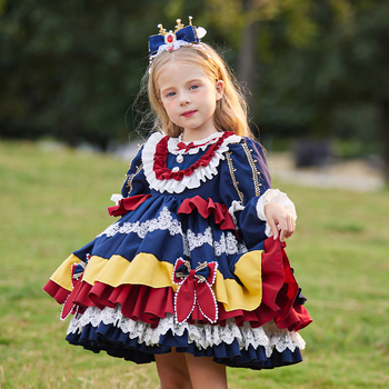 Dječja haljina Lolita, dugi rukavi, fleece podstava, tutu suknja, poliester materijal
