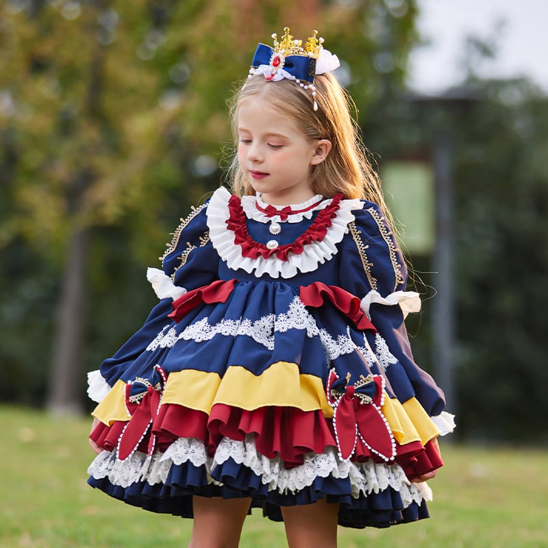 Dječja haljina Lolita, dugi rukavi, fleece podstava, tutu suknja, poliester materijal