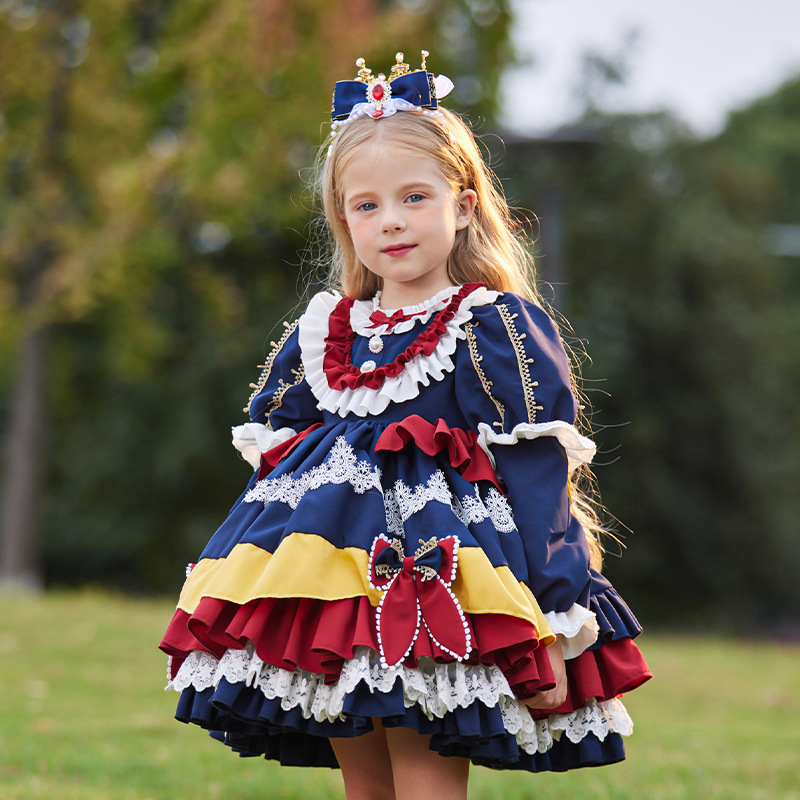 Dječja haljina Lolita, dugi rukavi, fleece podstava, tutu suknja, poliester materijal