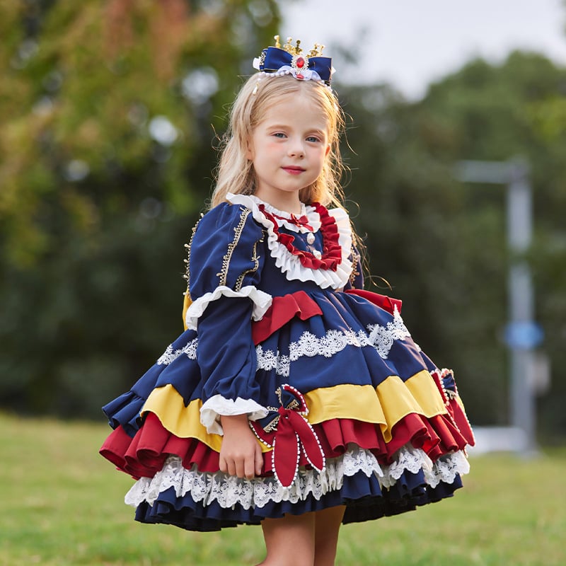 Dječja haljina Lolita, dugi rukavi, fleece podstava, tutu suknja, poliester materijal
