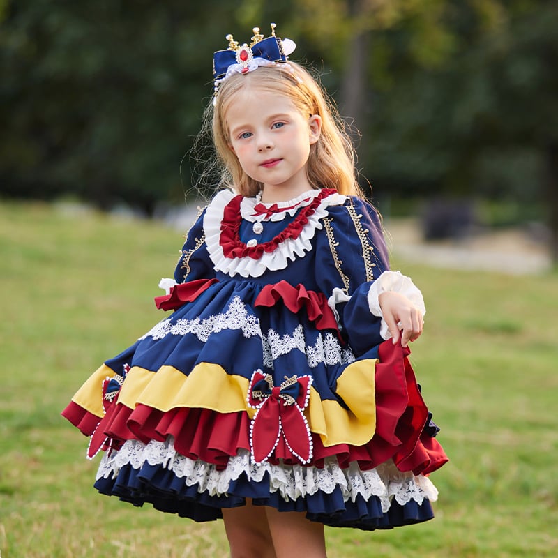 Dječja haljina Lolita, dugi rukavi, fleece podstava, tutu suknja, poliester materijal