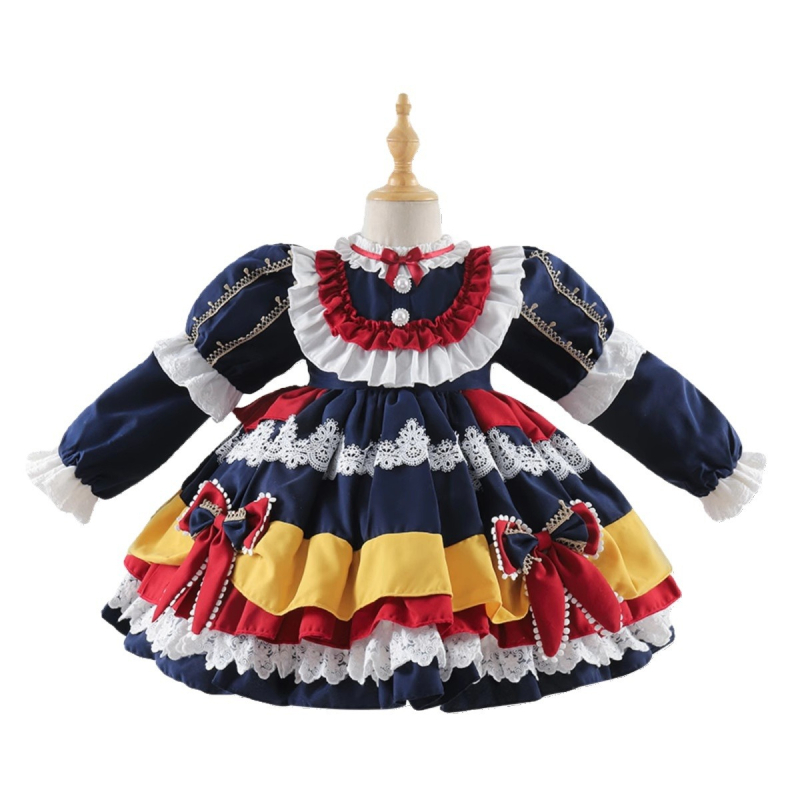 Dječja haljina Lolita, dugi rukavi, fleece podstava, tutu suknja, poliester materijal