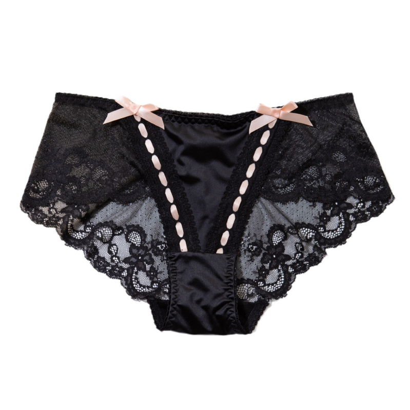 Ženske gaćice niskog struka s podizanjem stražnjice, pleteni najlon, pamukova podstava intimne zone