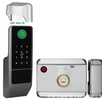 Încuietoare de ușă cu amprentă, model VD08 cu cheie, capacitate 100 amprente, peste 100000 cicluri de deblocare, scanare <1,5 s, panou din aluminiu rezistent la apă