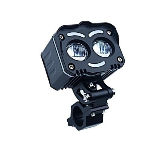 LED φως μοτοσικλέτας, προβολέας Angel Smile με 12 λειτουργίες, αλουμινένιο περίβλημα, καθολική τάση 12–85V, διάρκεια ζωής 50.000 h