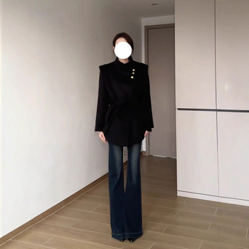 Bootcut traperice od denima s elastičnošću, niski struk, 90–95% poliestera, Zima 2025