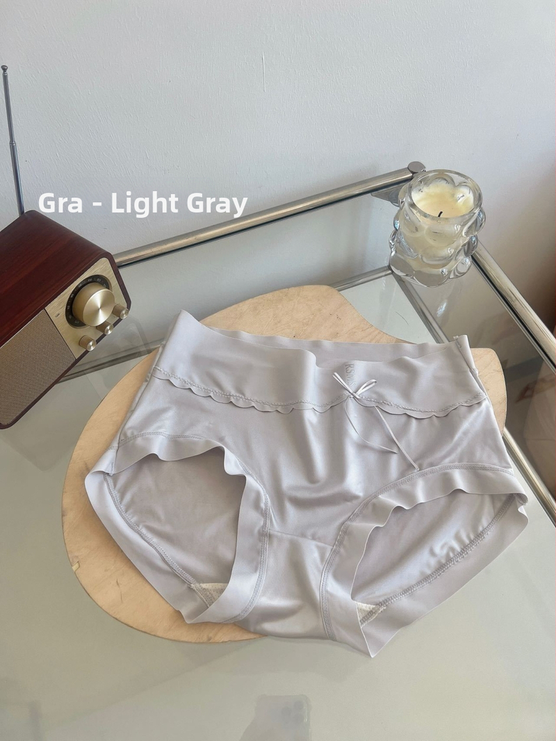 Ženske gaćice od satenskog najlona, srednji porast, antibakterijske, Bowknot uzorak, prepona od viskoze