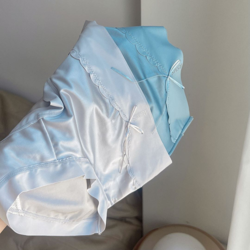 Ženske gaćice od satenskog najlona, srednji porast, antibakterijske, Bowknot uzorak, prepona od viskoze