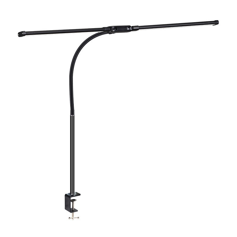 LED stolna lampa s klipsom i fleksibilnim vratom, dvostruka glava, USB napajanje, 12W, aluminijsko sjenilo, zaštita očiju za učenje i čitanje