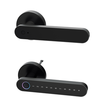 KK 9401 Vnútorný jednoručný zámok na drevené dvere – Bluetooth heslo, otlačok prsta, karta a kľúč; batériové napájanie; viac ako 1 000 000 otvorení; skenovanie 0,01 s