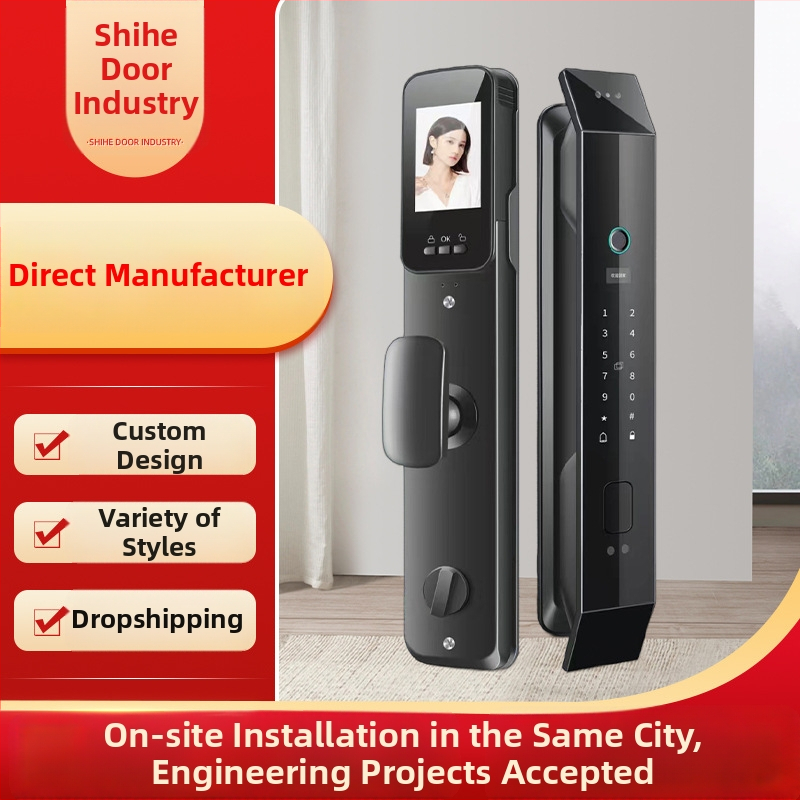 Autonomy GS18 смарт ключалка с 3D разпознаване на лице и отпечатък, DC захранване, време за сканиране под 2 секунди, подходяща за охранителни врати и дървени врати, 3-годишен експлоатационен живот