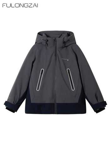 Детско пухено яке Fulongzai, есенно-зимна колекция 2024, корейски стил, пълнеж от бял пъдпъдъчи пух, външен материал: нейлон, подплата: нейлон, съдържание на велур 95%+, за деца над 8 години (над 140 см)