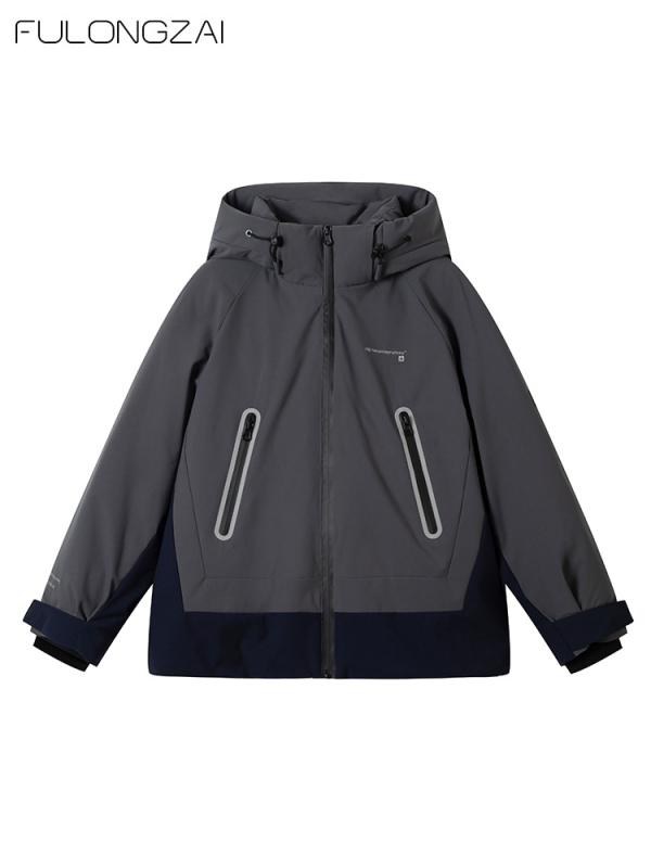 Детско пухено яке Fulongzai, есенно-зимна колекция 2024, корейски стил, пълнеж от бял пъдпъдъчи пух, външен материал: нейлон, подплата: нейлон, съдържание на велур 95%+, за деца над 8 години (над 140 см)