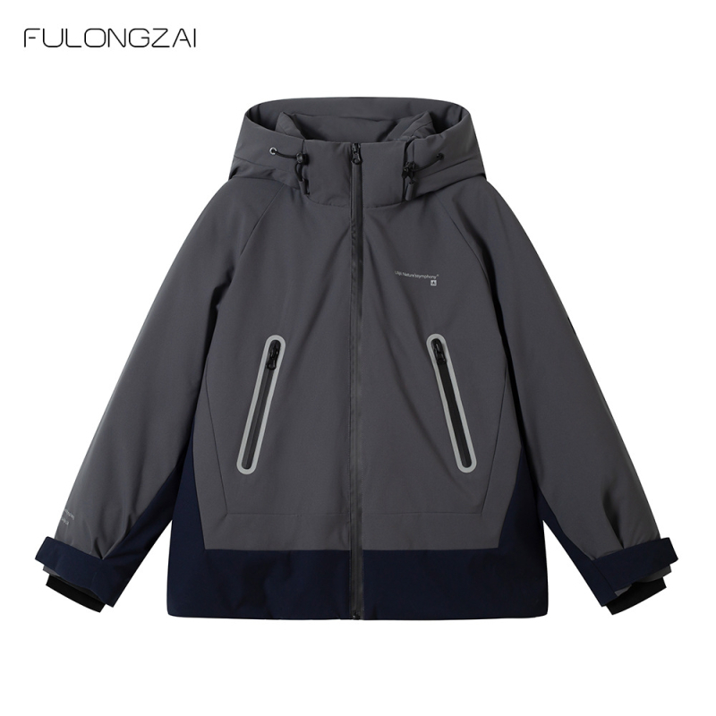 Детско пухено яке Fulongzai, есенно-зимна колекция 2024, корейски стил, пълнеж от бял пъдпъдъчи пух, външен материал: нейлон, подплата: нейлон, съдържание на велур 95%+, за деца над 8 години (над 140 см)