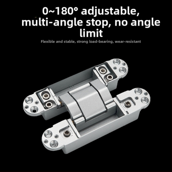 Háromdimenziós állítható rejtett csukló, önzáró, halk működés, cinkötvözet, 2 mm vastagság, felületkezelés: elektrolitikus bevonat és porlasztás