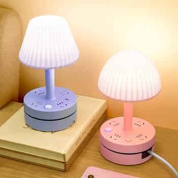 Домашна настолна лампа за бюро и спалня, с нощна светлина и светлина за учене, 220V, CRI 80–89, бутонен превключвател, пластмасово абажурче, захранване от контакт, модерен минималистичен стил