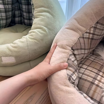 Затворено гнездо за домашни любимци, подходящо за кучета и котки, топло през зимата (Материал: Jade rabbit velvet + полиестер памук в каре; Категория: гнездо за домашни любимци; За: кучета; Почистване: избърсване; Монтаж: без монтаж)