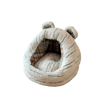 Затворено гнездо за домашни любимци, подходящо за кучета и котки, топло през зимата (Материал: Jade rabbit velvet + полиестер памук в каре; Категория: гнездо за домашни любимци; За: кучета; Почистване: избърсване; Монтаж: без монтаж)