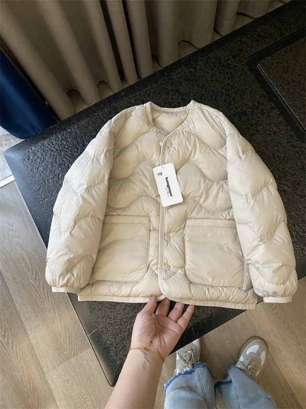 Детско леко пухено яке, унисекс, пълнеж бял гъши пух, есенно-зимно, кръгло деколте, свободна кройка