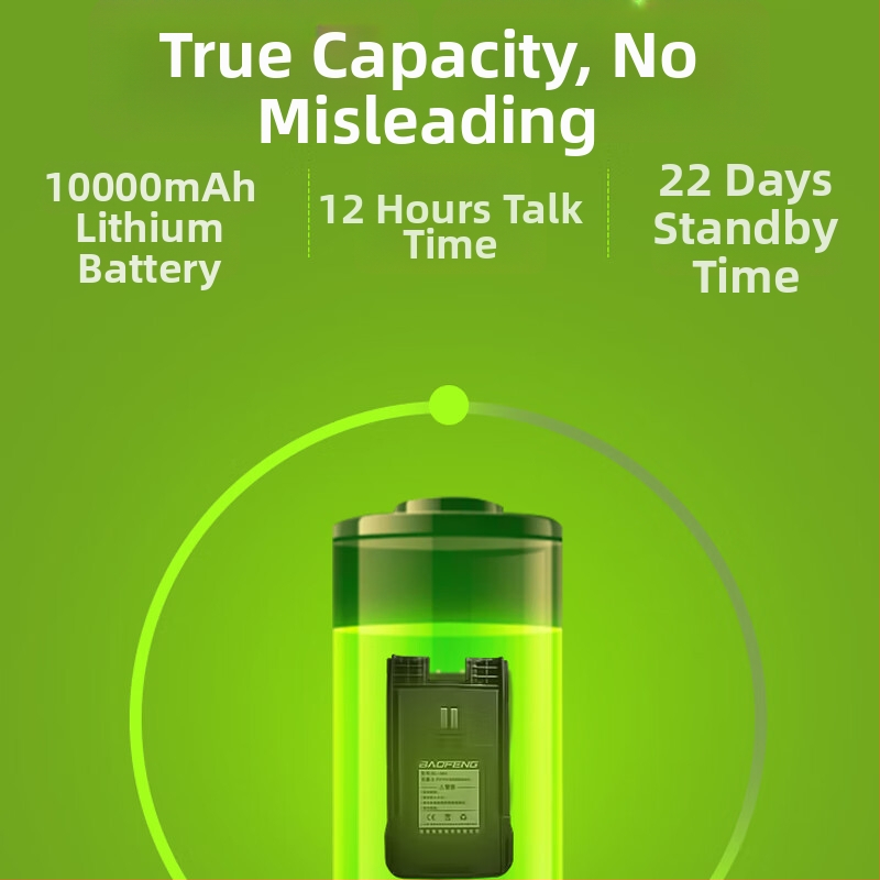 Analogni walkie-talkie, vanjska uporaba, RF izlaz 5W, domet 3–5 km, litijeva baterija 5800mAh, protiv smetnji