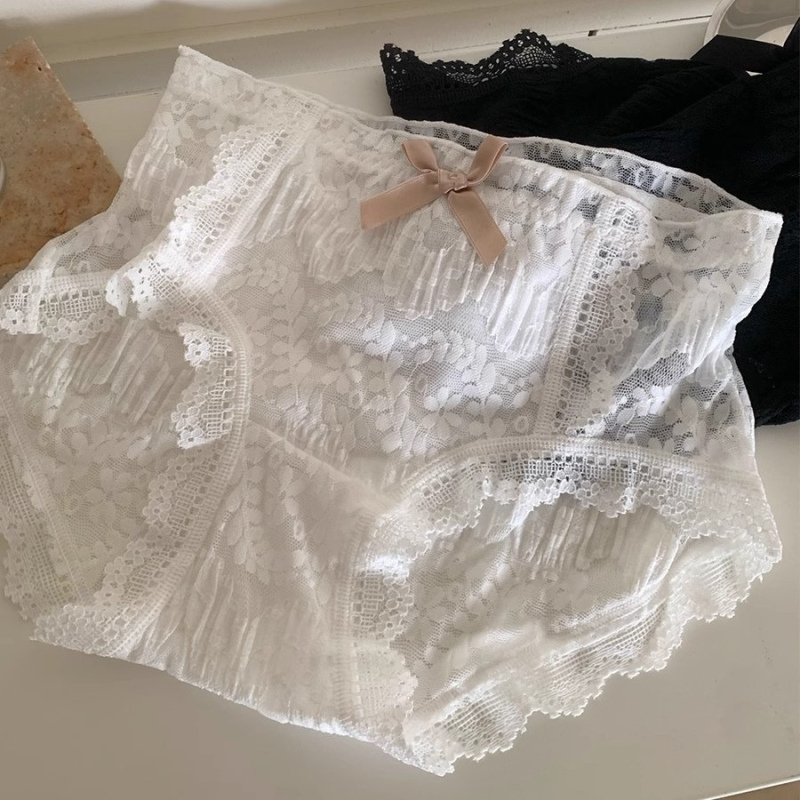 Ženske gaćice od pune čipke, prozračne, sa srednje visokim strukom, Jacquard tkanina, glavni materijal najlon, podstava od pamuka