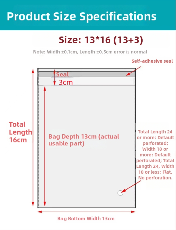 Geantă autoadezivă OPP, transparentă, îngroșată, cu logo tipărit, pungă de ambalare din plastic pentru bijuterii, haine și măști