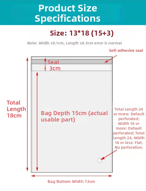 Geantă autoadezivă OPP, transparentă, îngroșată, cu logo tipărit, pungă de ambalare din plastic pentru bijuterii, haine și măști