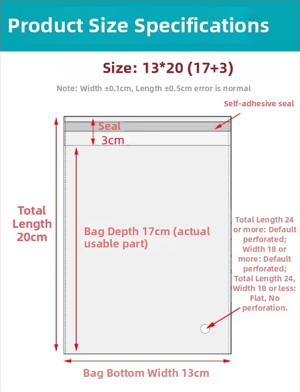 Geantă autoadezivă OPP, transparentă, îngroșată, cu logo tipărit, pungă de ambalare din plastic pentru bijuterii, haine și măști