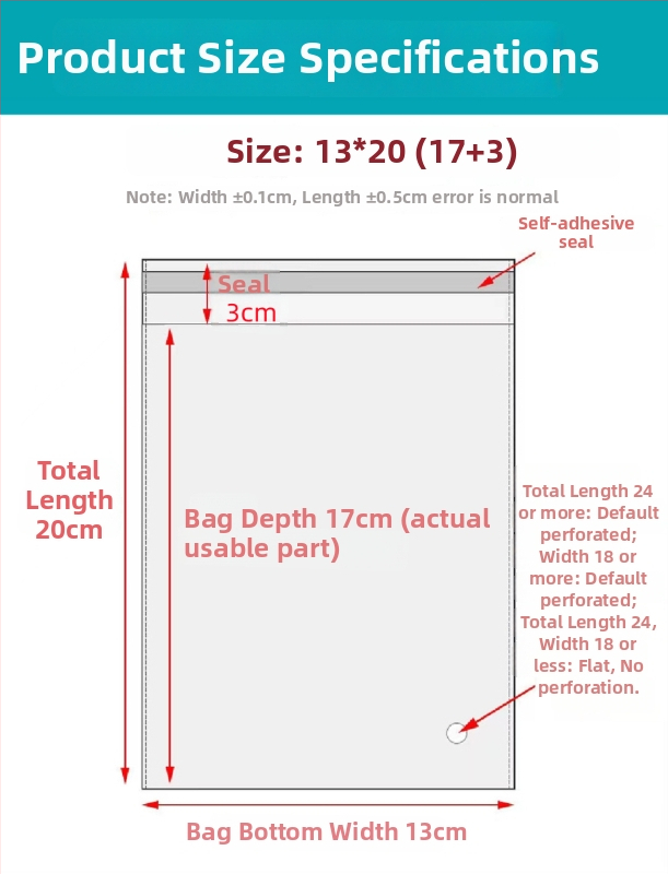 Geantă autoadezivă OPP, transparentă, îngroșată, cu logo tipărit, pungă de ambalare din plastic pentru bijuterii, haine și măști