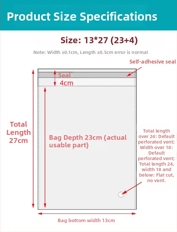 Geantă autoadezivă OPP, transparentă, îngroșată, cu logo tipărit, pungă de ambalare din plastic pentru bijuterii, haine și măști