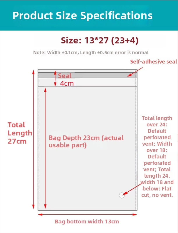 Geantă autoadezivă OPP, transparentă, îngroșată, cu logo tipărit, pungă de ambalare din plastic pentru bijuterii, haine și măști