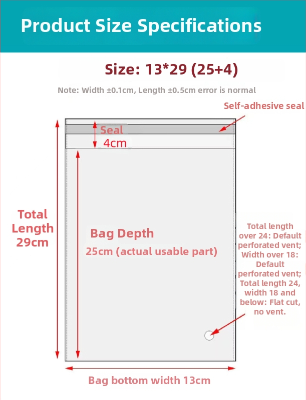 Geantă autoadezivă OPP, transparentă, îngroșată, cu logo tipărit, pungă de ambalare din plastic pentru bijuterii, haine și măști