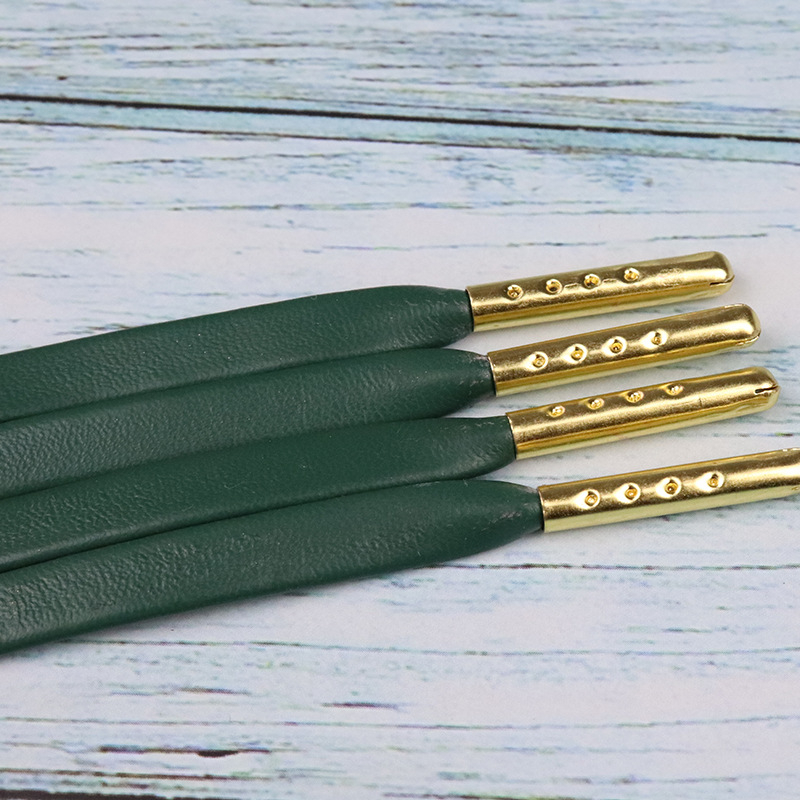 Kulogin επίπεδες κορδόνια PU δέρμα, συμβατά με Air Force 1 sneakers, κομψές υφές δέρματος με μεταλλικά άκρα