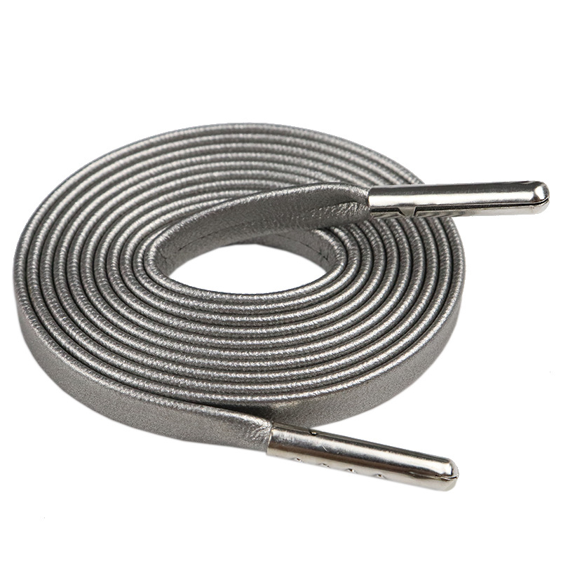 Kulogin επίπεδες κορδόνια PU δέρμα, συμβατά με Air Force 1 sneakers, κομψές υφές δέρματος με μεταλλικά άκρα