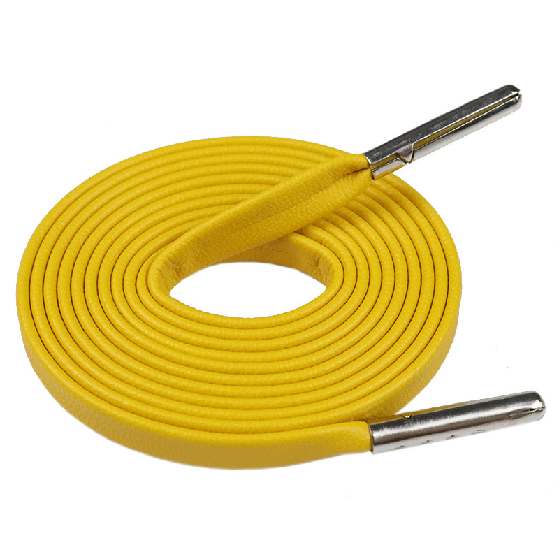 Kulogin επίπεδες κορδόνια PU δέρμα, συμβατά με Air Force 1 sneakers, κομψές υφές δέρματος με μεταλλικά άκρα