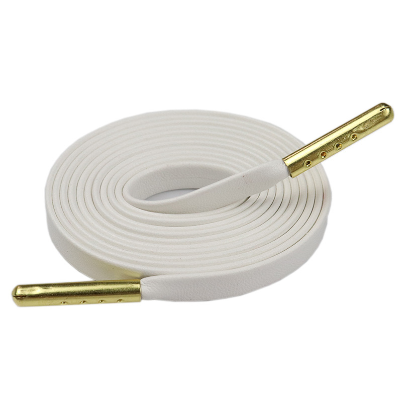 Kulogin επίπεδες κορδόνια PU δέρμα, συμβατά με Air Force 1 sneakers, κομψές υφές δέρματος με μεταλλικά άκρα