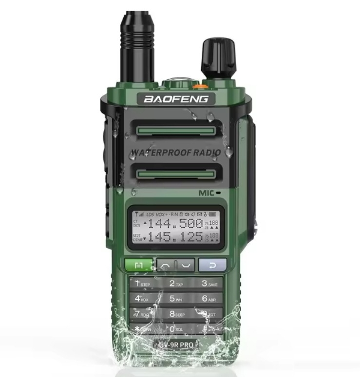Baofeng UV-9R Pro Dvosmjerni Radio — Type-C Direktno Punjenje, IP68 Vodootporno, Raspon Frekvencija 136-174/400-520 MHz, RF Izlazna Snaga 18, 199 Kanala