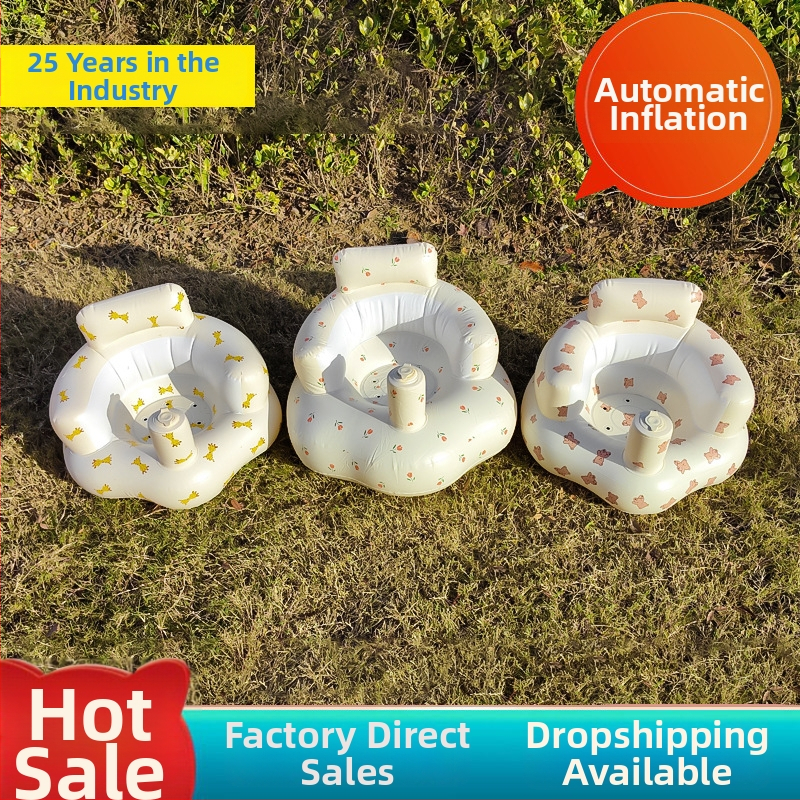 Detská nafukovacia pohovka, ekologické PVC, vhodná pre bábätká, hrúbka 0.3, hmotnosť 1 kg, štýl s operadlom, moderný minimalizmus