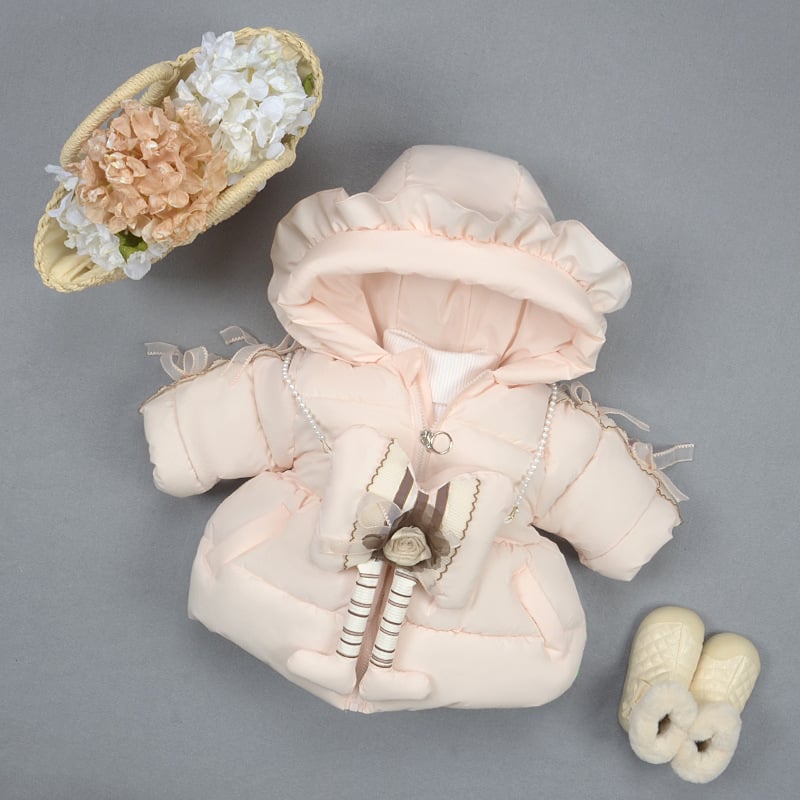 Παιδικό χειμερινό παλτό για κορίτσια με εξωτερικό και επένδυση από ακέτα ίνα, γέμισμα πολυεστέρα, σταθερή κουκούλα, φερμουάρ, για ηλικίες 3–8 ετών