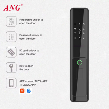 Zăvor inteligent pentru ușă de intrare cu amprentă și parolă, model Q3 (stocare amprente 50; peste 30.000 de deblocări; timp de scanare <1 s; rată de acceptare falsă 0,01%)