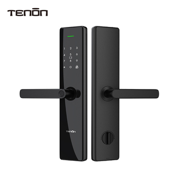 Încuietoare biometrică pentru ușă din lemn, interior – Model T15, 100 amprente stocate, scanare sub 0,5 s, alimentare cu baterie, design impermeabil, opțiuni: amprentă, card, parolă, cheie